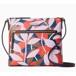 Kate Spade Jackson Tropical Toss Pebbled Leather Crossbody Bag Purse NWT